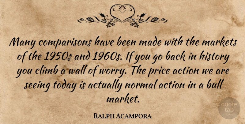 Ralph Acampora Quote About Action, Bull, Climb, History, Markets: Many Comparisons Have Been Made...