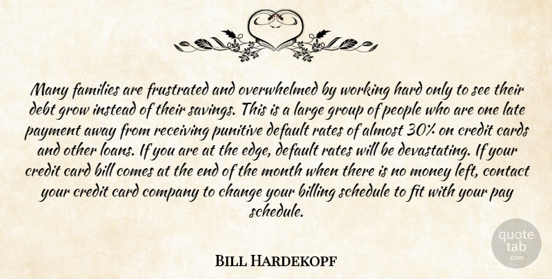 Bill Hardekopf Quote About Almost, Bill, Billing, Cards, Change: Many Families Are Frustrated And...