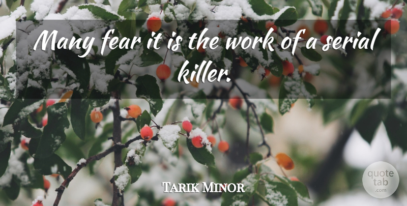 Tarik Minor Quote About Fear, Serial, Work: Many Fear It Is The...