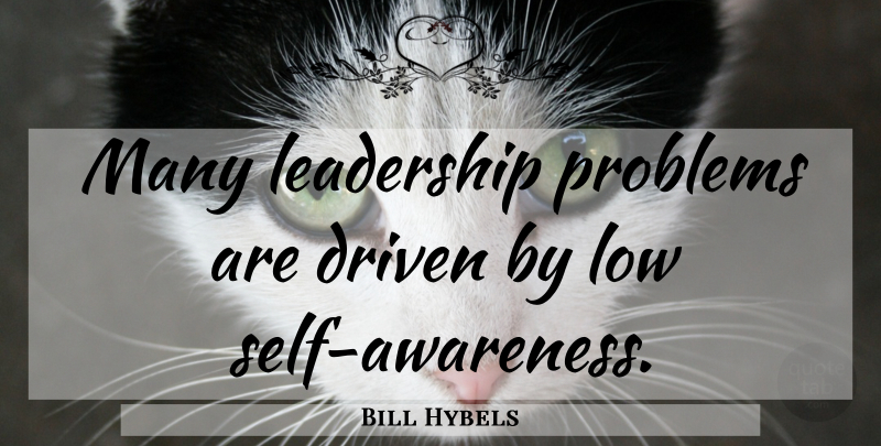 Bill Hybels Quote About Self, Problem, Awareness: Many Leadership Problems Are Driven...