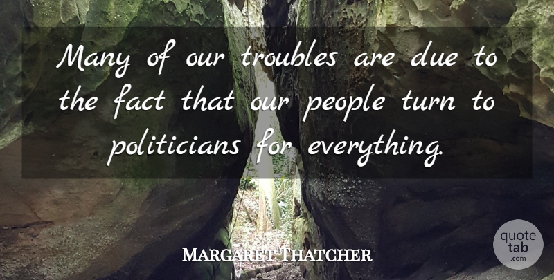 Margaret Thatcher Quote About People, Facts, Trouble: Many Of Our Troubles Are...