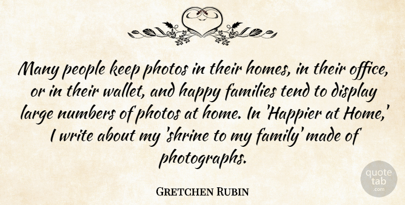 Gretchen Rubin Quote About Display, Families, Family, Home, Large: Many People Keep Photos In...