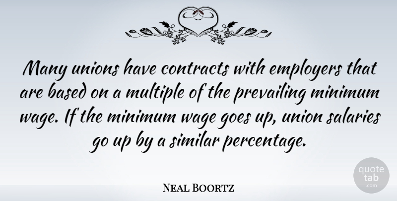 Neal Boortz Quote About Salary, Minimum Wage, Unions: Many Unions Have Contracts With...