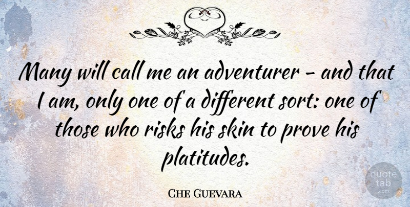 Che Guevara Quote About Adventure, Political, Risk: Many Will Call Me An...