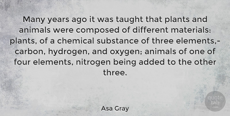 Asa Gray Quote About Animal, Oxygen, Years: Many Years Ago It Was...