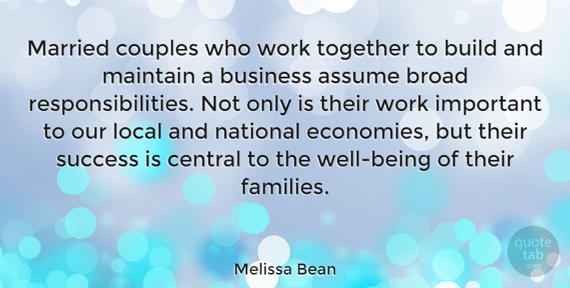 Melissa Bean Quote About Love, Marriage, Couple: Married Couples Who Work Together...