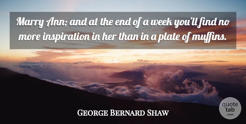 George Bernard Shaw Quote About Inspiration, Muffins, Week: Marry Ann And At The...