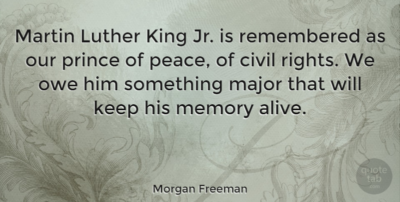 Morgan Freeman Quote About Kings, Memories, Rights: Martin Luther King Jr Is...