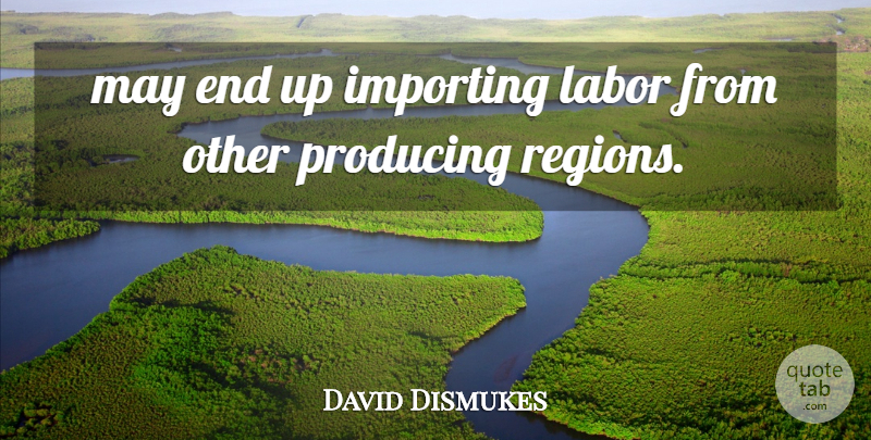 David Dismukes Quote About Labor, Producing: May End Up Importing Labor...