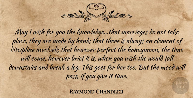 Raymond Chandler Quote About Fall, Break A Leg, Hands: May I Wish For You...