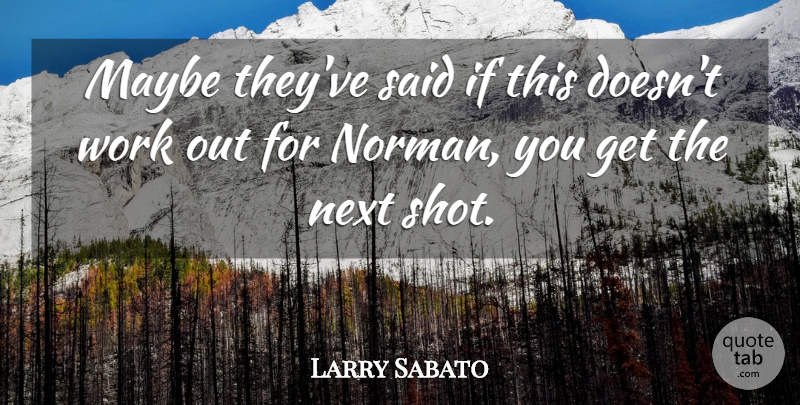 Larry Sabato Quote About Maybe, Next, Work: Maybe Theyve Said If This...
