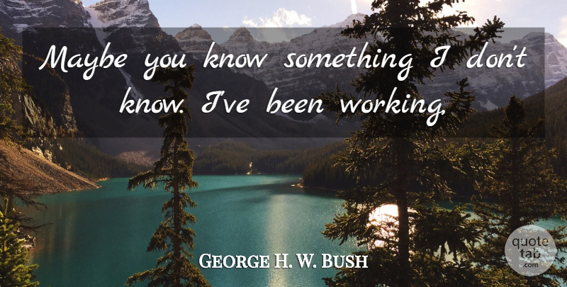 George H. W. Bush Quote About Maybe: Maybe You Know Something I...
