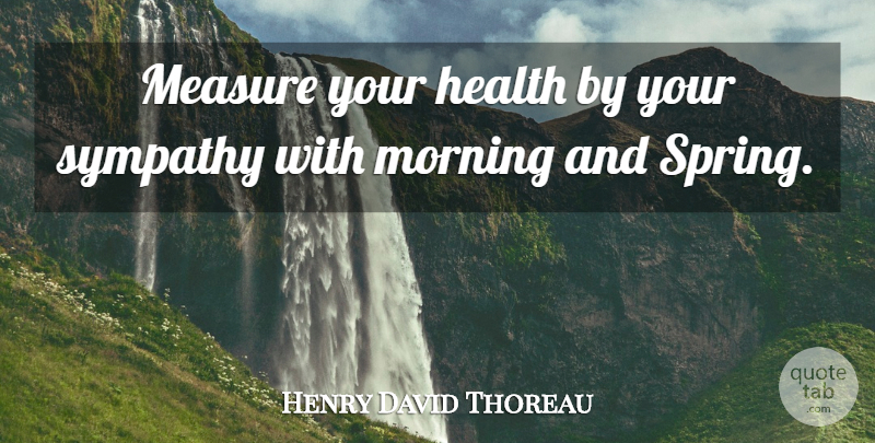 Henry David Thoreau Quote About Morning, Spring, Health: Measure Your Health By Your...