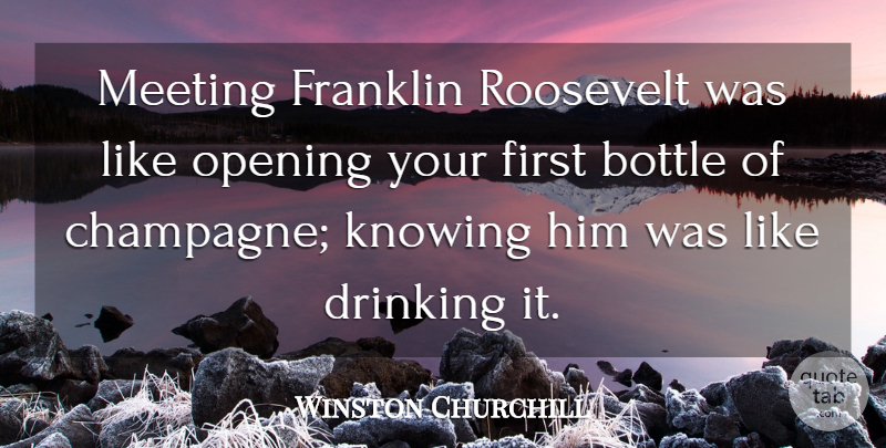 Winston Churchill Quote About Drinking, Wine, Knowing: Meeting Franklin Roosevelt Was Like...