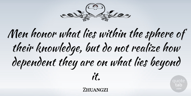 Zhuangzi Quote About Lying, Men, Honor: Men Honor What Lies Within...