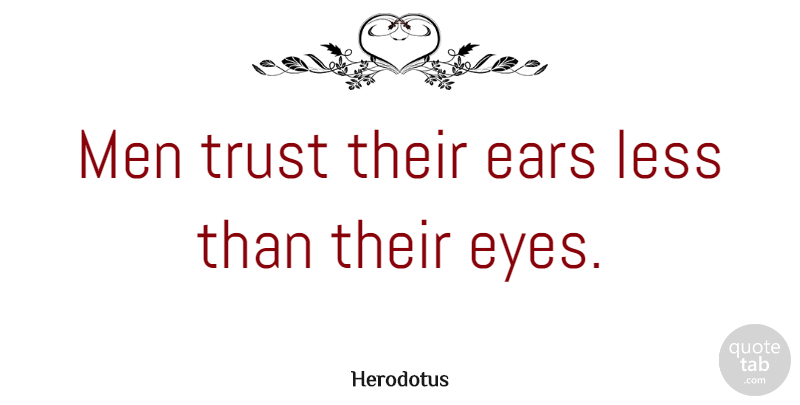 Herodotus Quote About Trust, Eye, Men: Men Trust Their Ears Less...