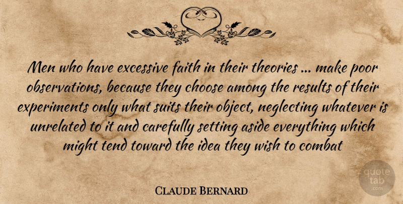 Claude Bernard Quote About Science, Men, Ideas: Men Who Have Excessive Faith...