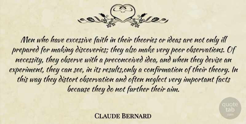 Claude Bernard Quote About Science, Men, Discovery: Men Who Have Excessive Faith...