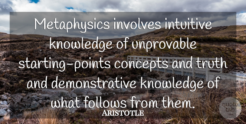 Aristotle Quote About Words Of Wisdom, Starting, Metaphysics: Metaphysics Involves Intuitive Knowledge Of...
