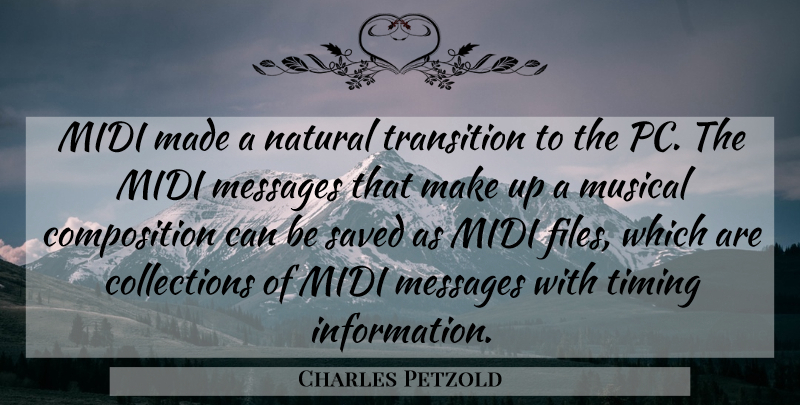 Charles Petzold Quote About Messages, Midi, Musical, Natural, Saved: Midi Made A Natural Transition...