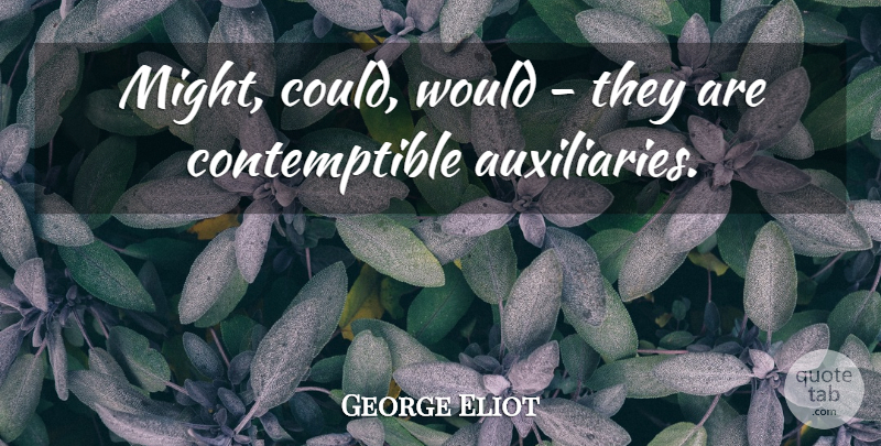 George Eliot Quote About Positive Thinking, Thinking, Might: Might Could Would They Are...