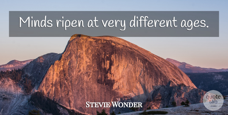 Stevie Wonder Quote About Mind, Age, Different: Minds Ripen At Very Different...