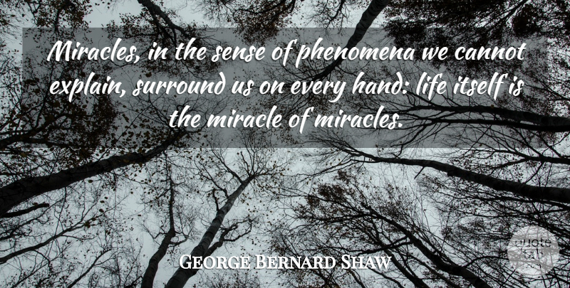 George Bernard Shaw Quote About Hands, Miracle, Natural Phenomena: Miracles In The Sense Of...