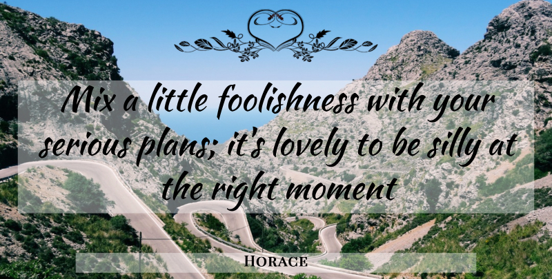 Horace Quote About Fools And Foolishness, Lovely, Mix, Moment, Serious: Mix A Little Foolishness With...