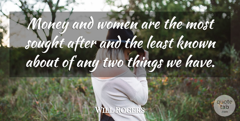 Will Rogers Quote About Funny, Money, Two: Money And Women Are The...