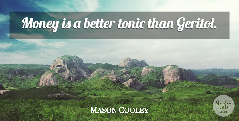 Mason Cooley Quote About Money: Money Is A Better Tonic...