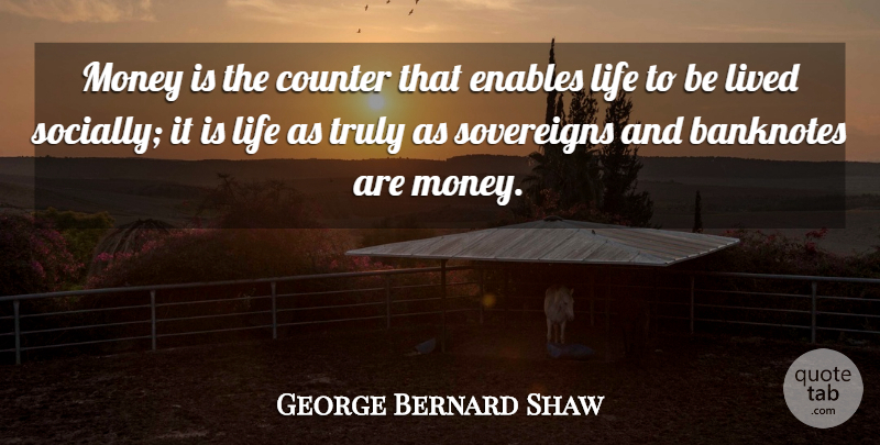 George Bernard Shaw Quote About Money, Wealth: Money Is The Counter That...