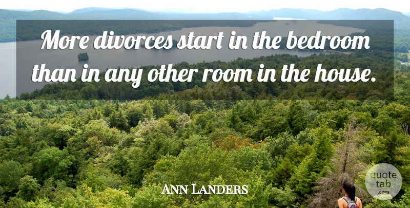 Ann Landers Quote About Divorce, House, Rooms: More Divorces Start In The...