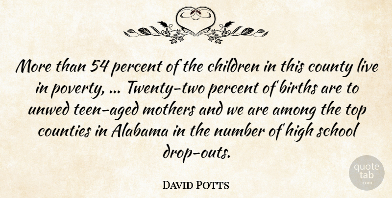 David Potts Quote About Alabama, Among, Children, Counties, County: More Than 54 Percent Of...