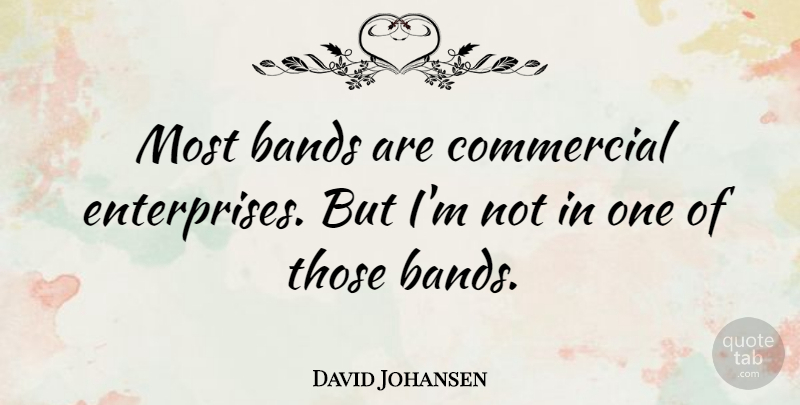 David Johansen Quote About Band, Enterprise: Most Bands Are Commercial Enterprises...