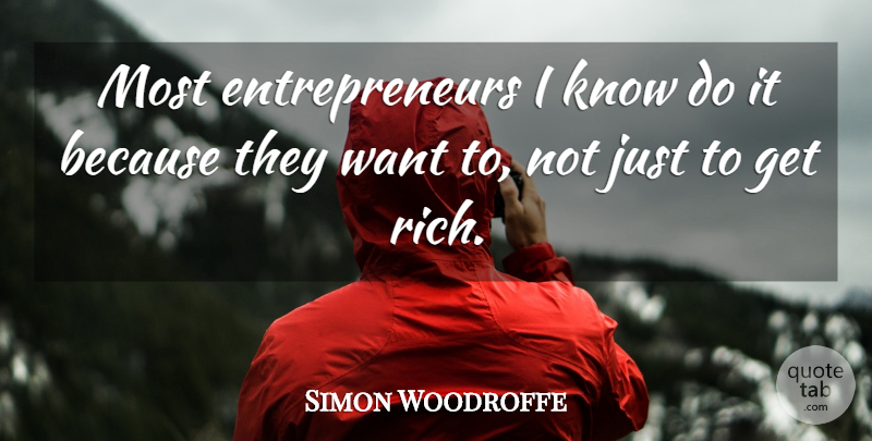 Simon Woodroffe Quote About undefined: Most Entrepreneurs I Know Do...