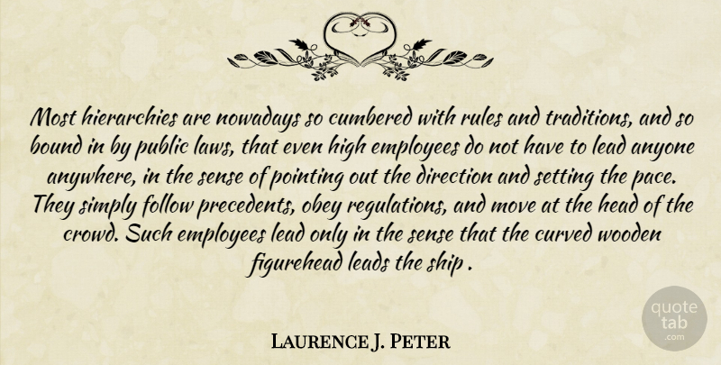 Laurence J. Peter Quote About Leadership, Moving, Law: Most Hierarchies Are Nowadays So...