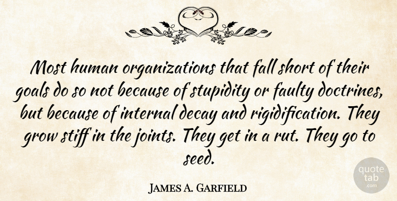James A. Garfield Quote About Fall, Patriotic, Organization: Most Human Organizations That Fall...