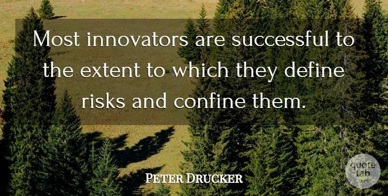 Peter Drucker Quote About Successful, Risk, Innovators: Most Innovators Are Successful To...