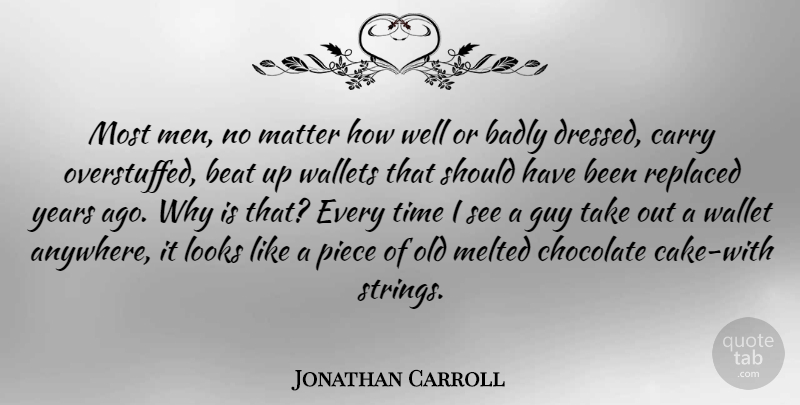 Jonathan Carroll Quote About Men, Should Have, Years: Most Men No Matter How...