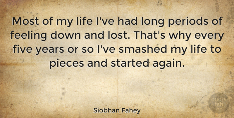 Siobhan Fahey Quote About Years, Long, Feeling Down: Most Of My Life Ive...