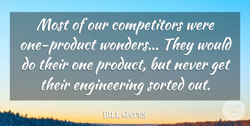 Bill Gates Quote About Business, Engineering, Wonder: Most Of Our Competitors Were...