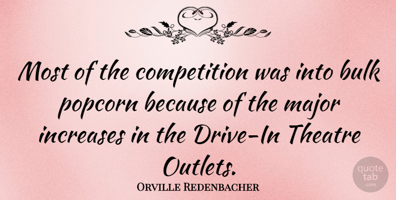 Orville Redenbacher Quote About Competition, Theatre, Popcorn: Most Of The Competition Was...