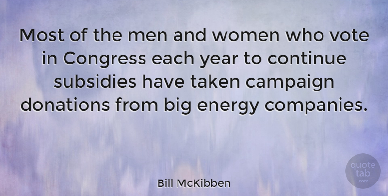 Bill McKibben Quote About Taken, Men, Years: Most Of The Men And...