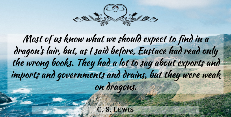 C. S. Lewis Quote About Book, Dragons, Government: Most Of Us Know What...