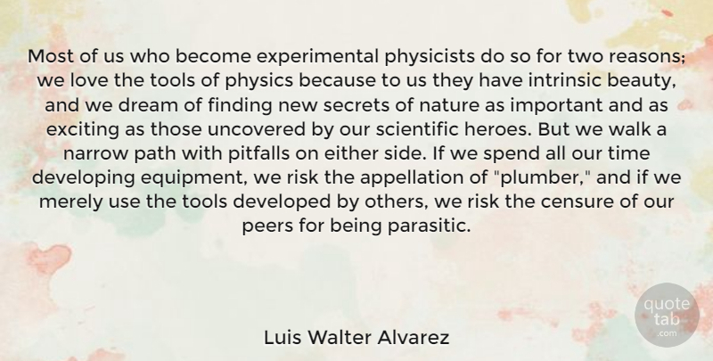 Luis Walter Alvarez Quote About Dream, Hero, Two: Most Of Us Who Become...