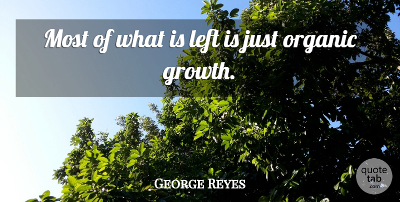 George Reyes Quote About Left, Organic: Most Of What Is Left...