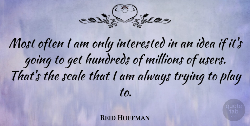 Reid Hoffman Quote About Scale, Trying: Most Often I Am Only...
