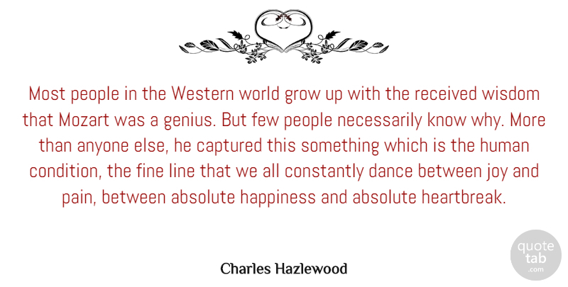 Charles Hazlewood Quote About Absolute, Anyone, Captured, Constantly, Few: Most People In The Western...