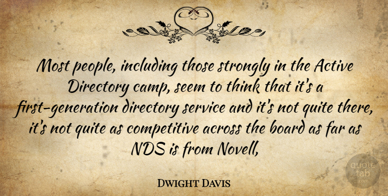 Dwight Davis Quote About Across, Active, Board, Far, Including: Most People Including Those Strongly...