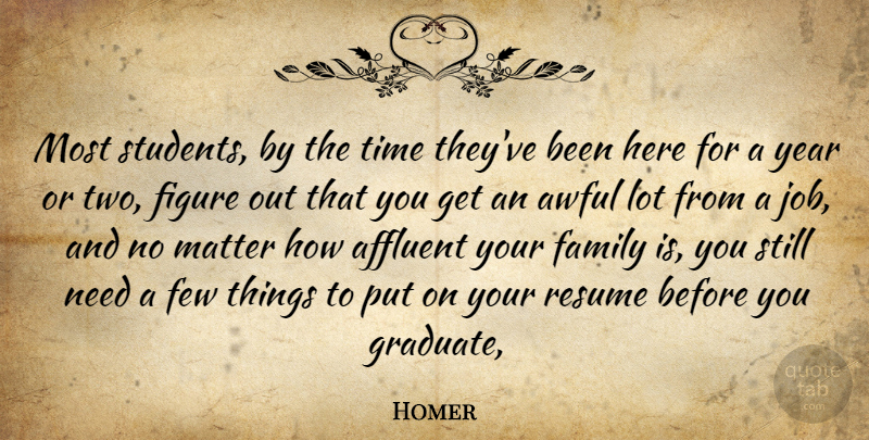 Homer Quote About Affluent, Awful, Family, Few, Figure: Most Students By The Time...